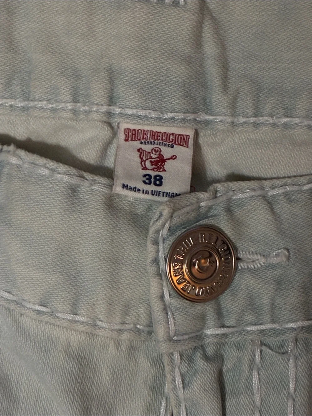 True Religion Men's Light White Straight Jeans size 38
